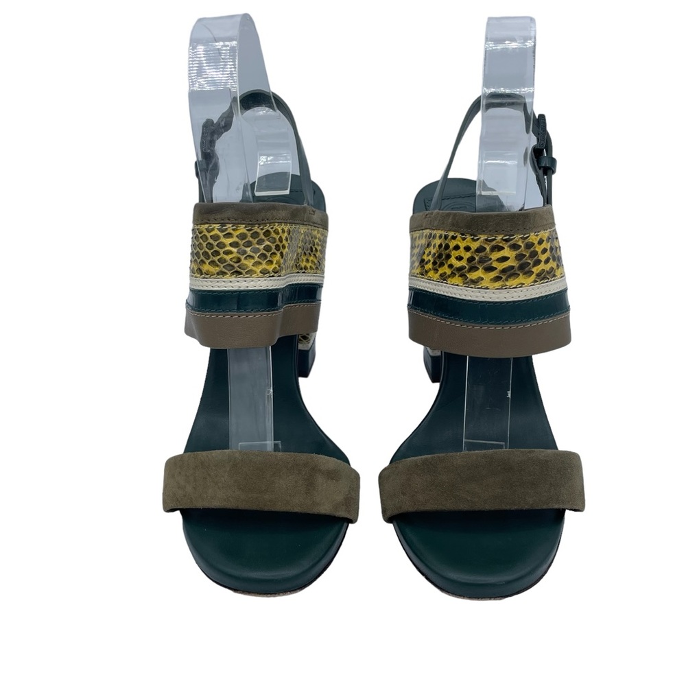 Tory Burch Edina Slingback Sandals 7 Green - Picture 3 of 16